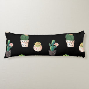 Green Dessrt Succulent Cactus in Pots Body Pillow