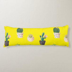 Green Dessrt Succulent Cactus in Pots Body Pillow