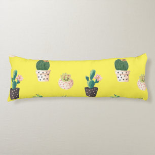 Green Dessrt Succulent Cactus in Pots Body Pillow