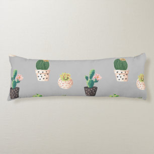 Green Dessrt Succulent Cactus in Pots Body Pillow