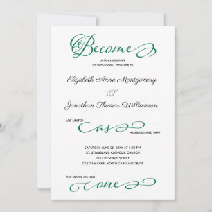 Green Devenir une invitation de mariage d'une plag