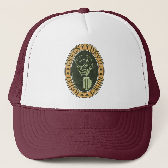 Green Devil Lager Trucker Hat (Front)