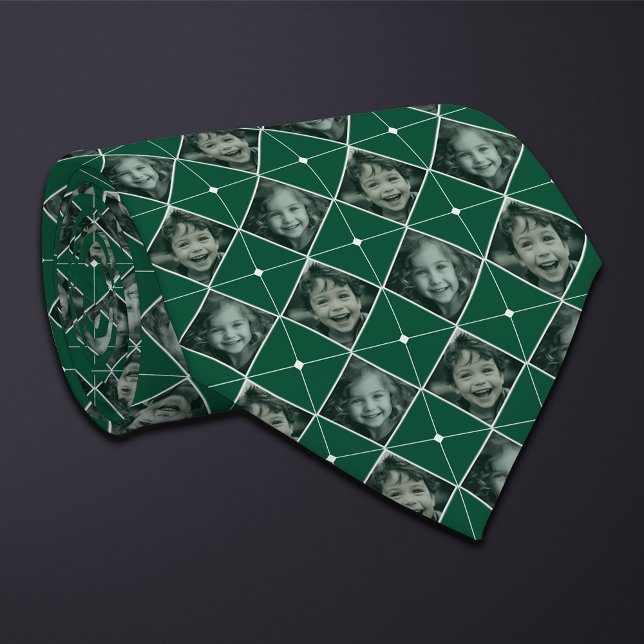 Green Diamond 2-Photo Pattern Neck Tie (Creator Uploaded)
