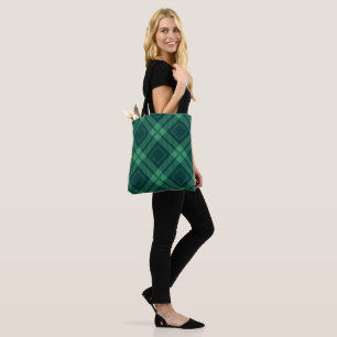 Green diamond pattern Tartan Tote Bag