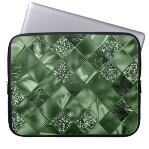 GREEN DIAMOND SHIMMER DIAMOND PATTERN LAPTOP SLEEVE