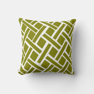 Green Diamond Throw Pillow