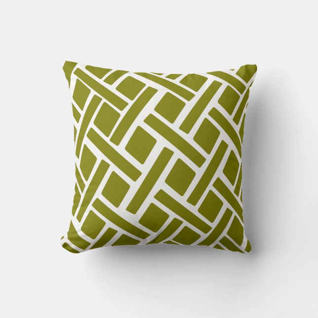 Green Diamond Throw Pillow (Front)