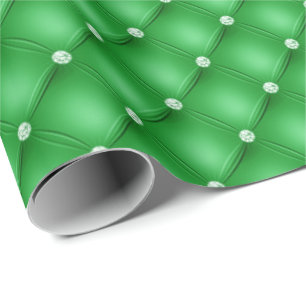 Green Diamonds Christmas Wrapping Paper