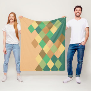 Green Diamonds Fleece Blanket