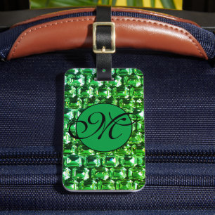 Green Diamonds, green gemstone jewellery Luggage Tag