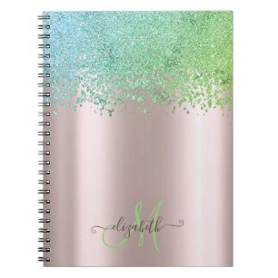 Green Diamonds Monogram Rose Gold Notebook