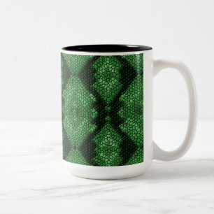 Green Diamonds Mosaic Tiles Pattern Mug