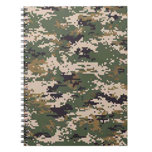 Green Digital Camouflage Pattern Notebook (Front)