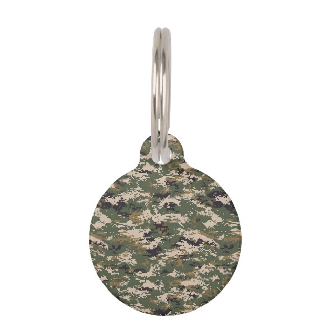 Green Digital Camouflage Pattern Pet Tag (Front)