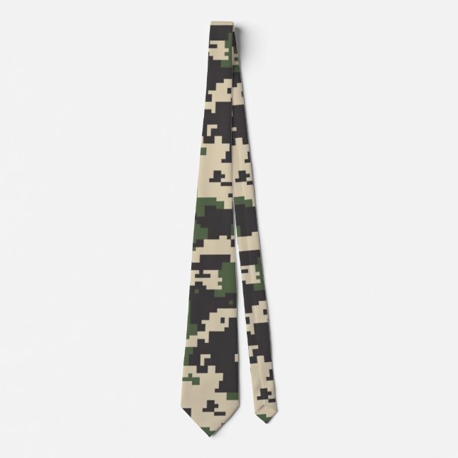 Green Digital Camouflage Pattern Tie (Front)