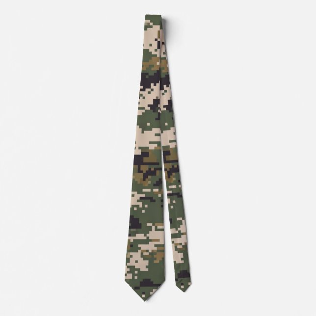 Green Digital Camouflage Pattern Tie (Front)