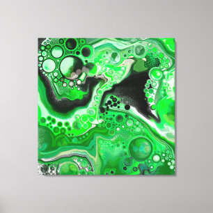 Green Digital Fluid Marble Art   Canvas Print