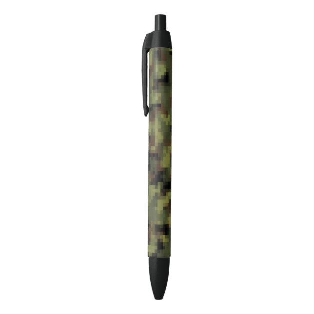 Green Digital Military Camo Black Ink Pen (Top (Vertical))