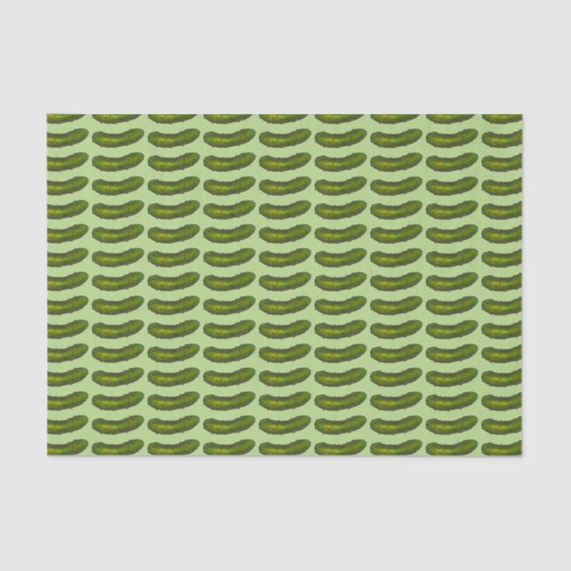 Green Dill Pickle Kosher Deli Sour Pickles Foodie Tissue Paper (Front)