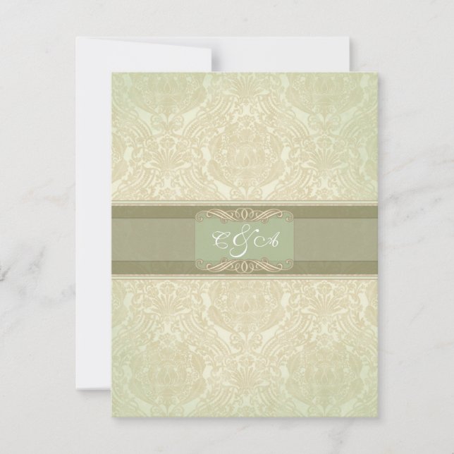 Green Dilly elegant reception card (Front)