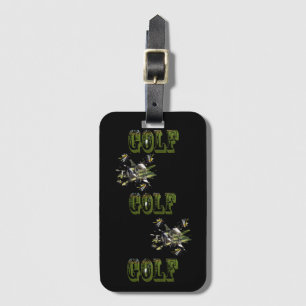 Green Dimensional Golf Picture logo, Luggage Tag