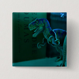 Green Dino 2 Inch Square Button