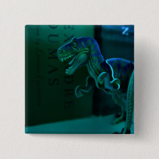 Green Dino 2 Inch Square Button
