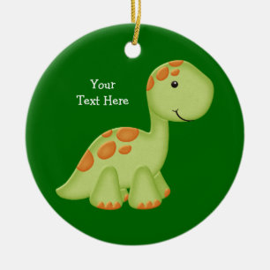 Green Dino (customizable) Ceramic Ornament