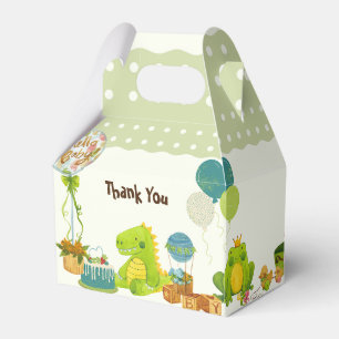 Green dino kids toys birthday party  favor box