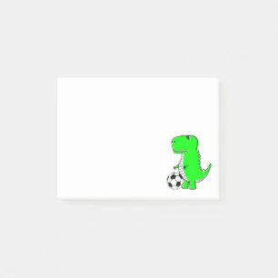 Green Dinosaur Aime Le Football Post-it Notes