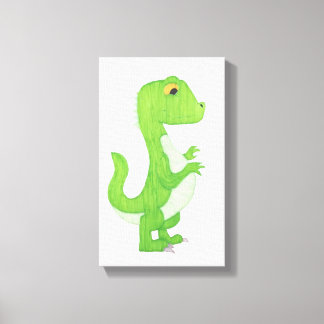 Green Dinosaur Canvas Print