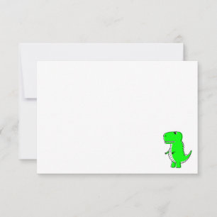 Green Dinosaur Drawing Custom Blank Card