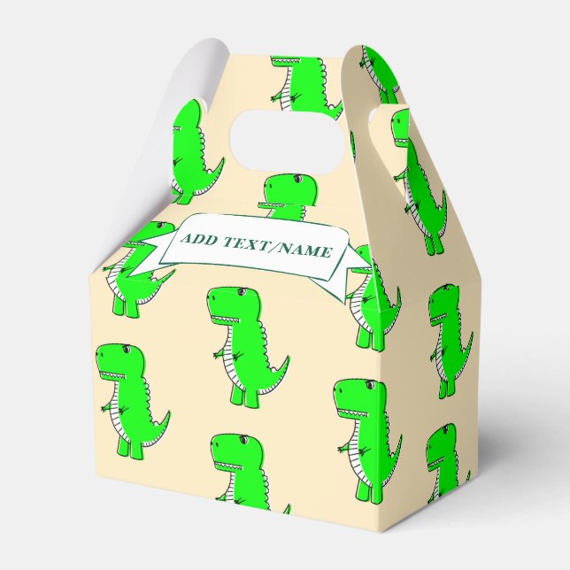 Green Dinosaur Drawing Custom  Favor Box (Front Side)
