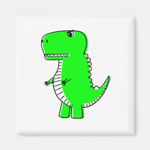 Green Dinosaur Drawing Magnet