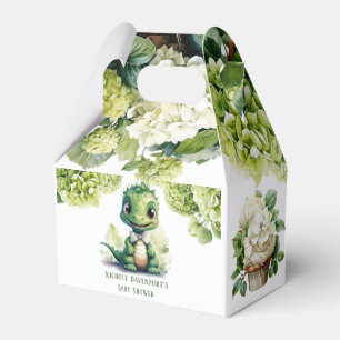 Green Dinosaur Floral Gender Neutral Baby Shower Favor Box