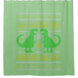 green dinosaur hanukkah ugly sweater
