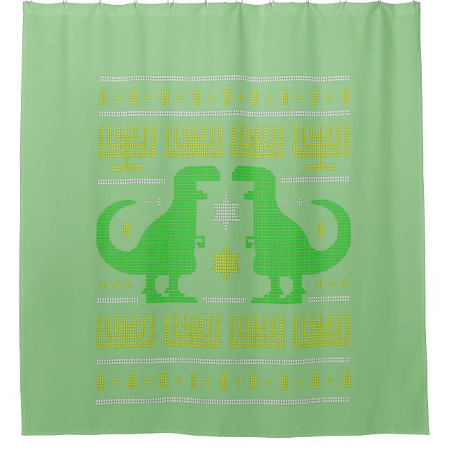 green dinosaur hanukkah ugly sweater (Front)