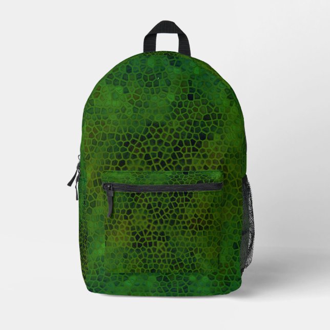 Green Dinosaur Hide Printed Backpack (Front)
