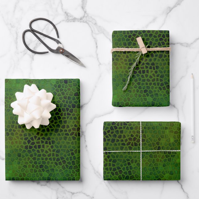 Green Dinosaur Hide Wrapping Paper Sheet (Front)