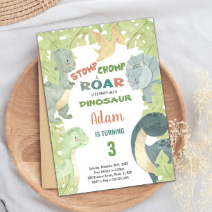 Green Dinosaur Invitations