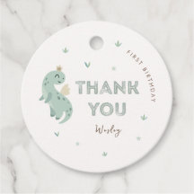 Green Dinosaur Kids Birthday Boys Thank You