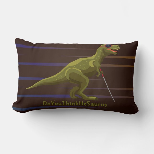 Green Dinosaur Lumbar Pillow (Front)