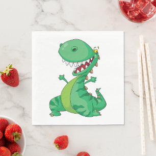 Green Dinosaur Paper Napkins