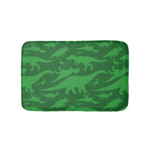 Green Dinosaur Pattern  Bath Mat