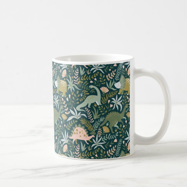 Green Dinosaur Pattern Coffee Mug (Right)