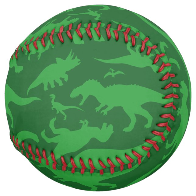 Green Dinosaur Pattern Softball (Back Left)
