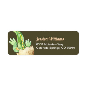 Green Dinosaur Return Address Label