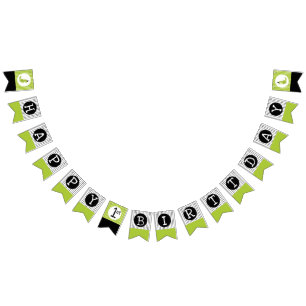 Green Dinosaur Theme stomp and chomp green black Bunting Flags