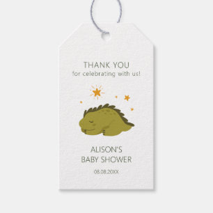Green Dinosaur Twinkle Stars Gender Neutral Baby Gift Tags