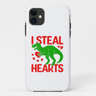 Green Dinosaur Valentine I Steal Hearts iPhone 11 Case